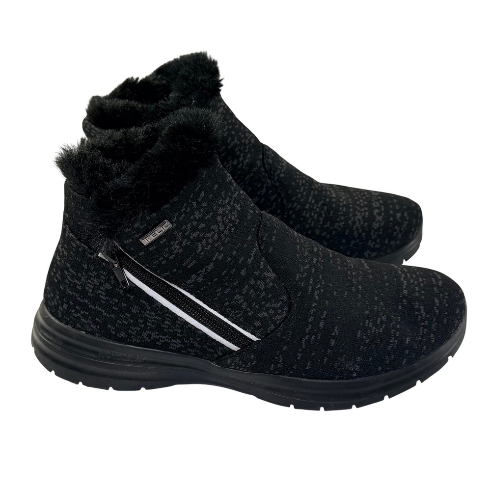 NEW Telic Apres-Ski Recovery Boot Womens 10 Black Knit Faux Fur Orthopedic Ankle